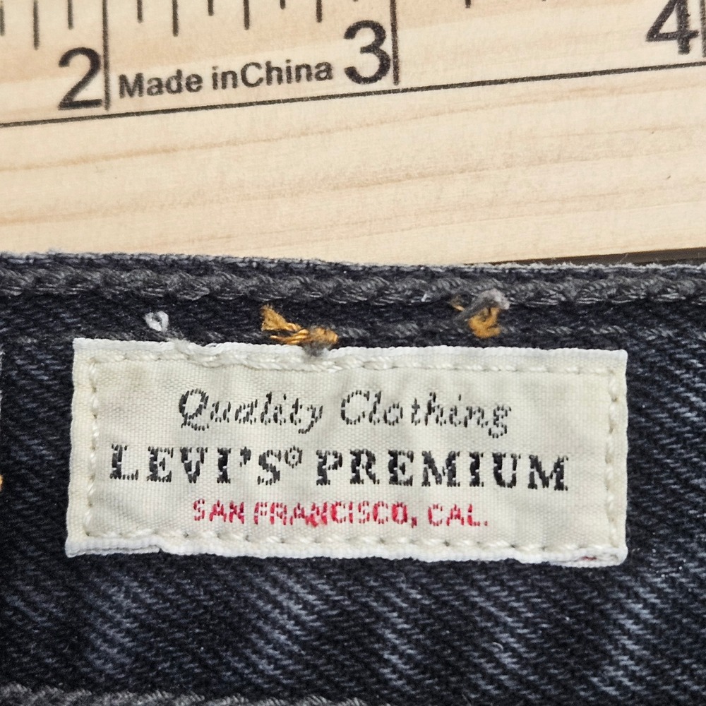 Levis Jeans Ribcage Straight Ankle 26 Black Distressed High Rise 72693-0162 - Picture 6 of 12